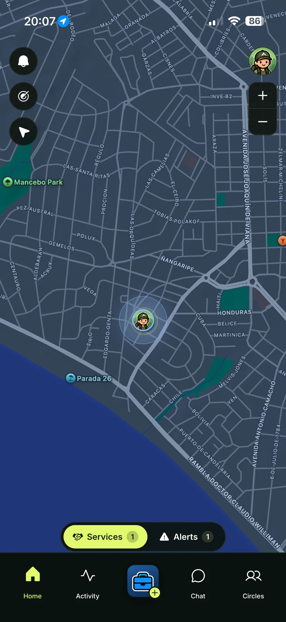 Oye Vecino — neighborhood map screen